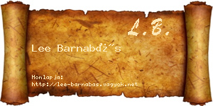 Lee Barnabás névjegykártya